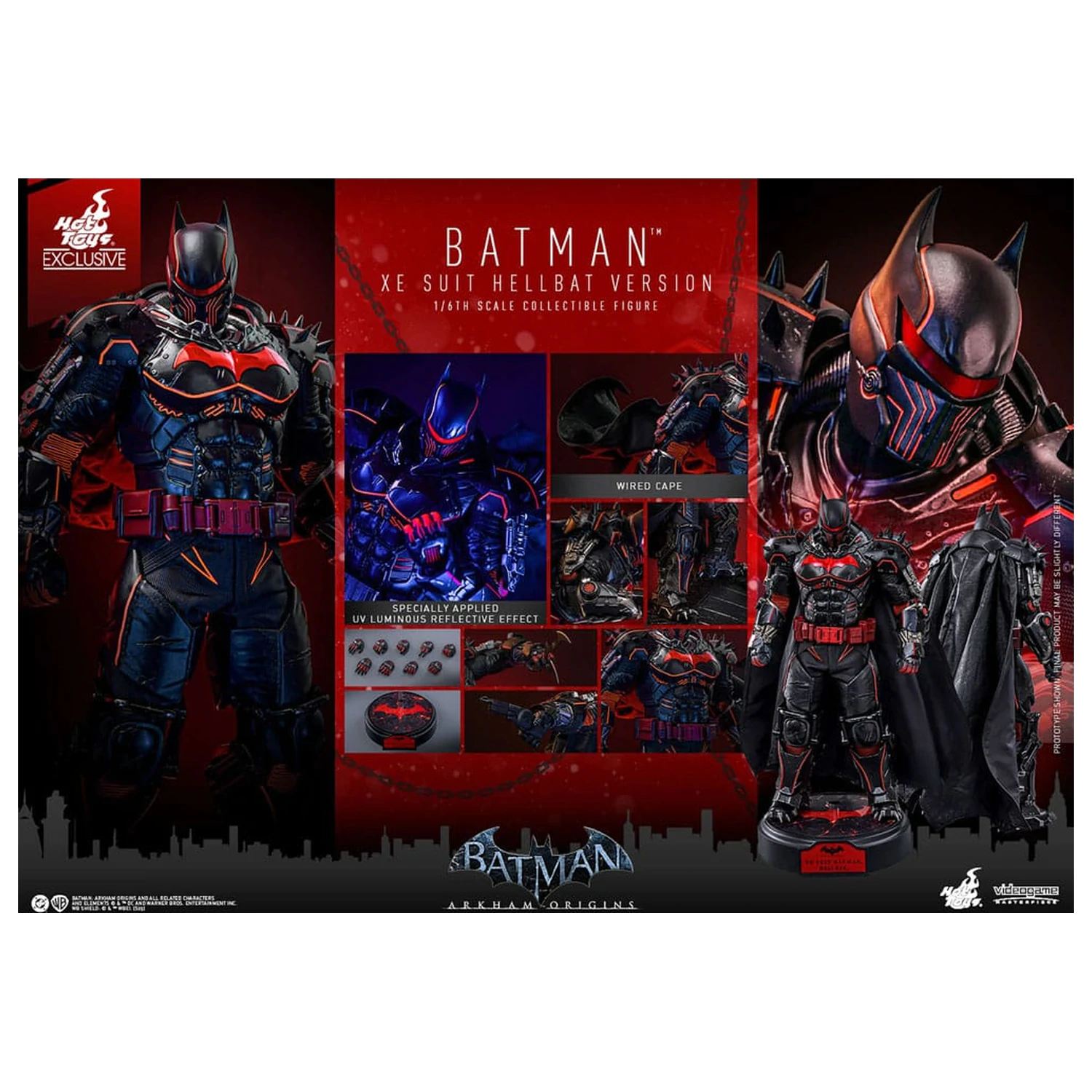 Batman Arkham Origins Videogame Masterpiece akcijska figura 1/6 XE Suit Hellbat Version 33 cm fotografija izdelka