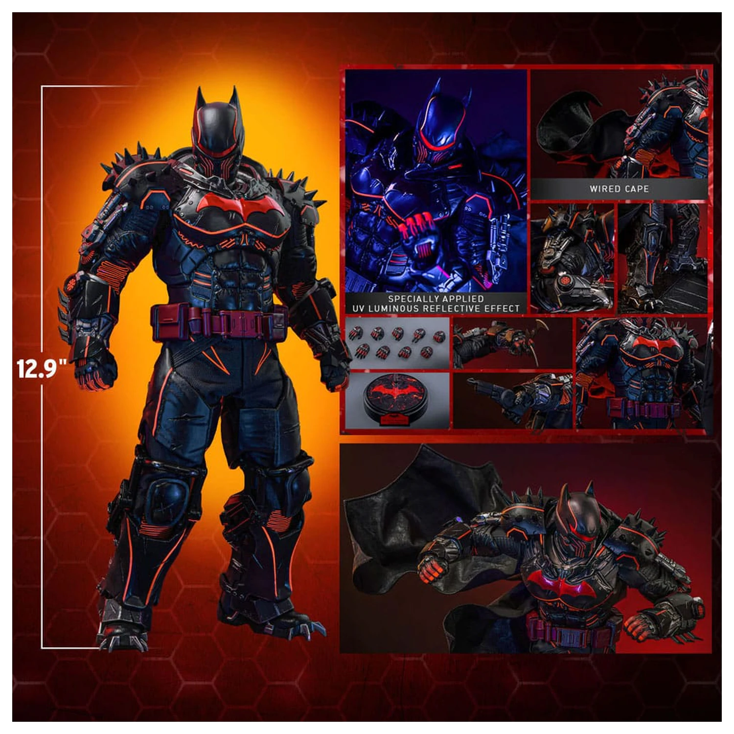 Batman Arkham Origins Videogame Masterpiece akcijska figura 1/6 XE Suit Hellbat Version 33 cm fotografija izdelka