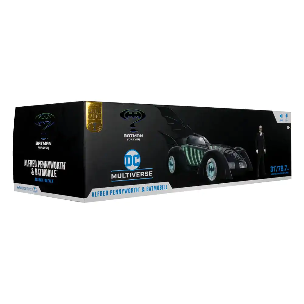 Batman Forever DC Multiverse akcijska figura z vozilom Alfred Pennyworth & Batmobile (Gold Label) 79 cm fotografija izdelka