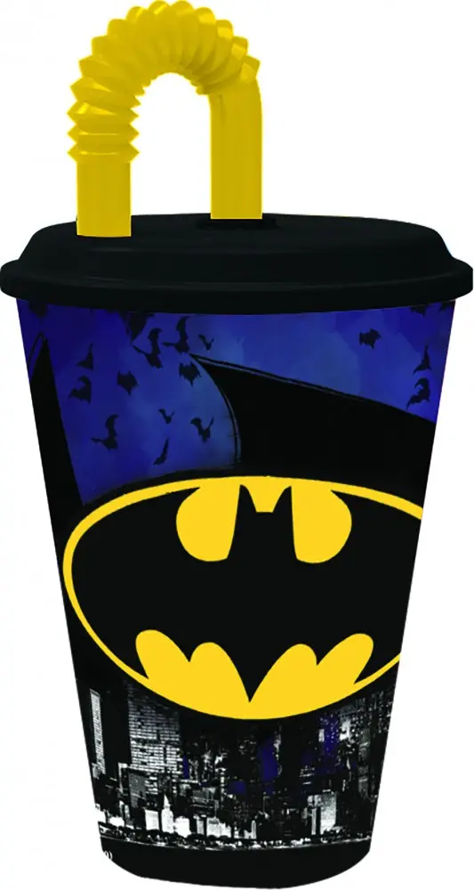 Batman skodelica s slamico, plastična 430 ml fotografija izdelka