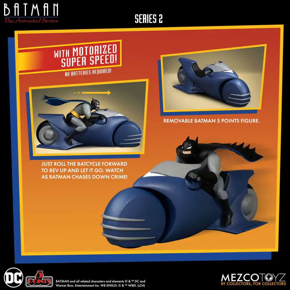 Batman the Animated Series 2 5 Points Akcijska Figura Batman & Batcycle 10 cm fotografija izdelka