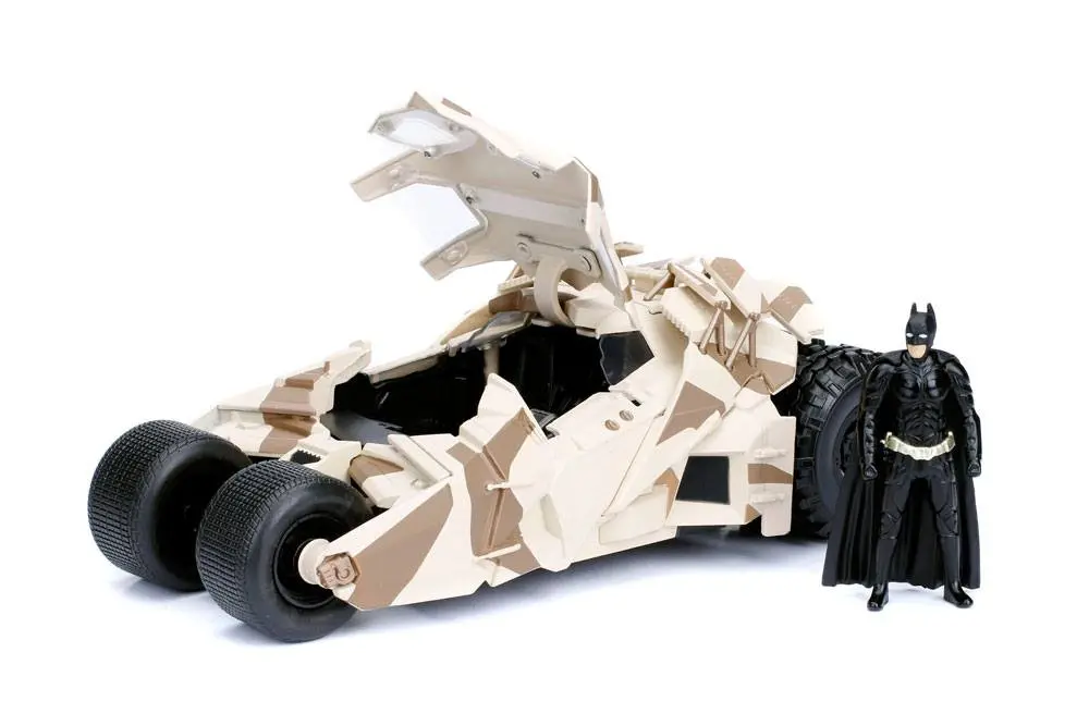 Batman The Dark Knight Diecast Model 1/24 2008 Batmobile Camo s figuro fotografija izdelka