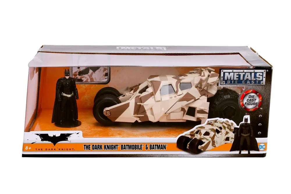 Batman The Dark Knight Diecast Model 1/24 2008 Batmobile Camo s figuro fotografija izdelka