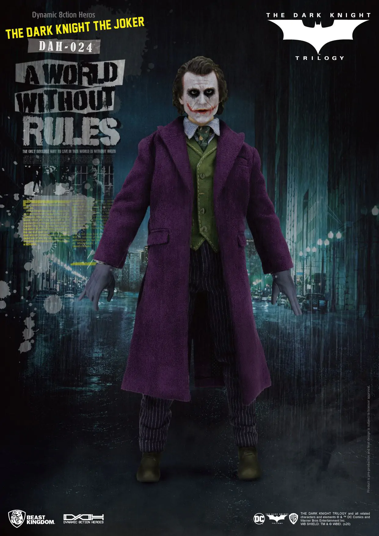 Batman The Dark Knight Dynamic 8ction Heroes akcijska figura 1/9 The Joker 21 cm fotografija izdelka