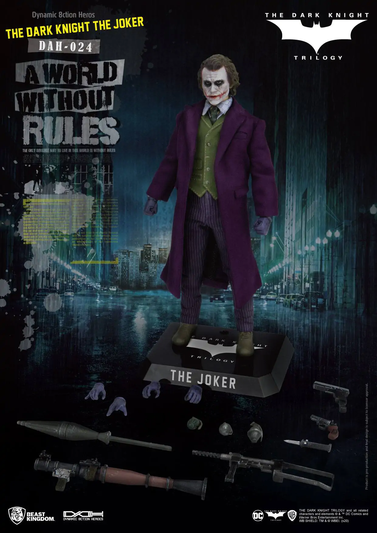 Batman The Dark Knight Dynamic 8ction Heroes akcijska figura 1/9 The Joker 21 cm fotografija izdelka