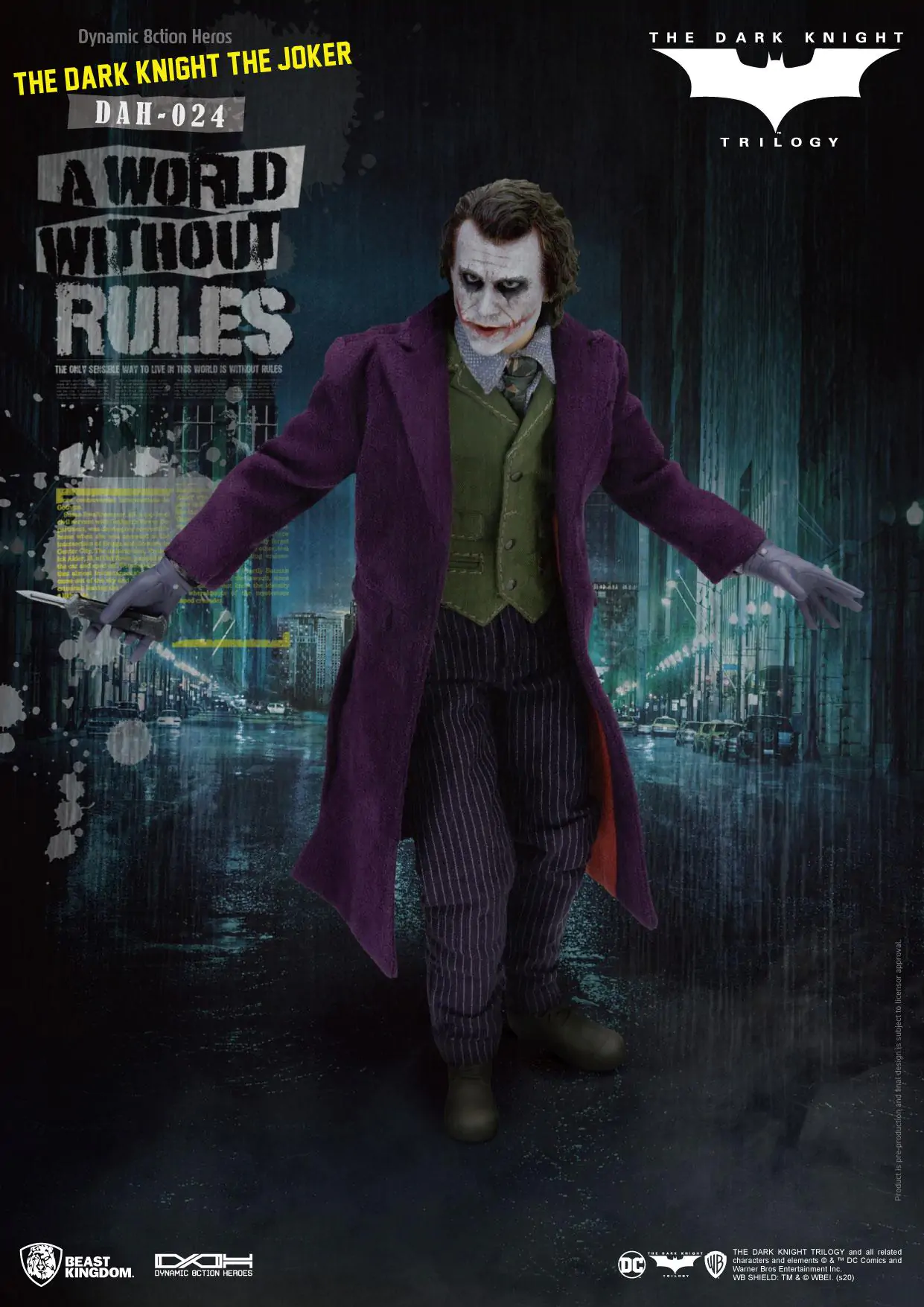 Batman The Dark Knight Dynamic 8ction Heroes akcijska figura 1/9 The Joker 21 cm fotografija izdelka