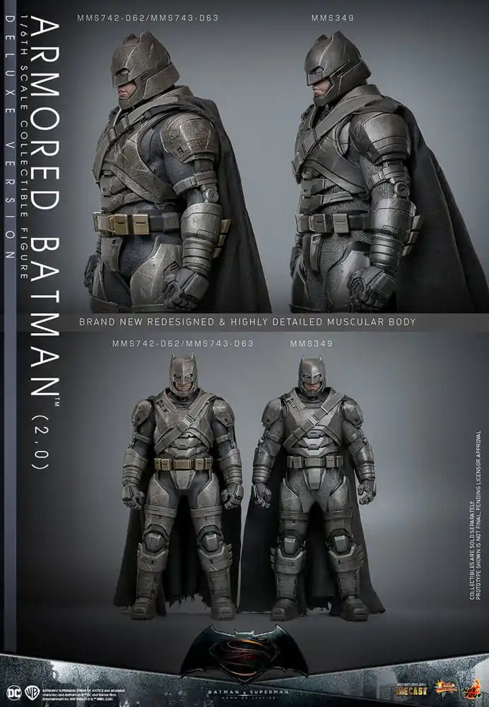 Batman v Superman: Dawn of Justice Movie Masterpiece akcijska figura 1/6 oklepni Batman 2.0 (Deluxe Version) 33 cm fotografija izdelka