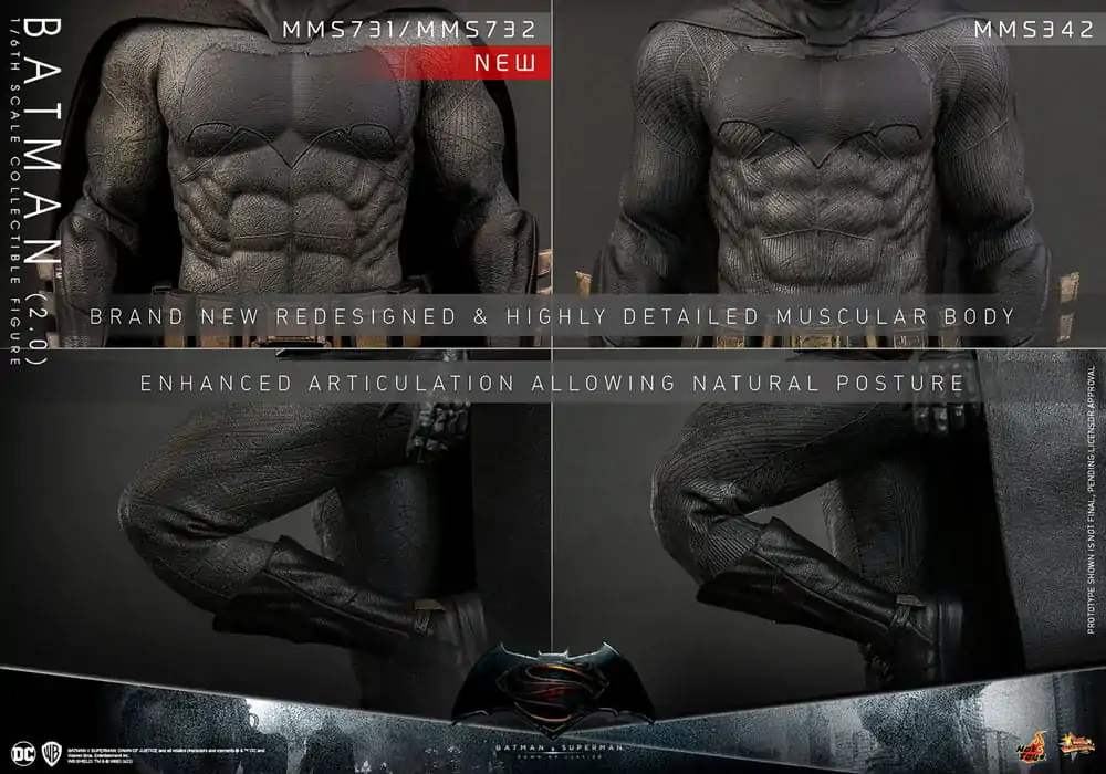 Batman v Superman: Dawn of Justice Movie Masterpiece akcijska figura 1/6 Batman 2.0 32 cm fotografija izdelka