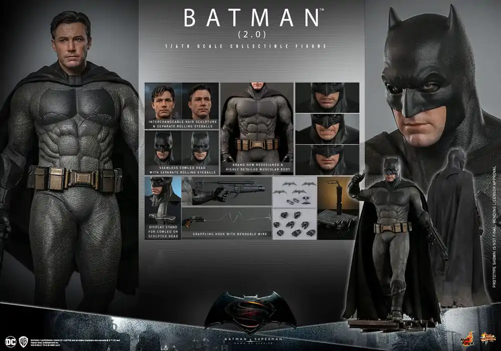 Batman v Superman: Dawn of Justice Movie Masterpiece akcijska figura 1/6 Batman 2.0 32 cm fotografija izdelka