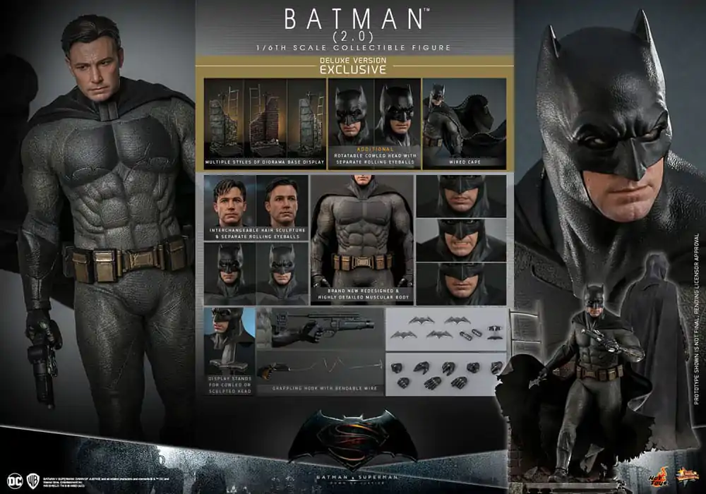 Batman v Superman: Dawn of Justice filmska mojstrovina akcijska figura 1/6 Batman 2.0 (Deluxe različica) 32 cm fotografija izdelka