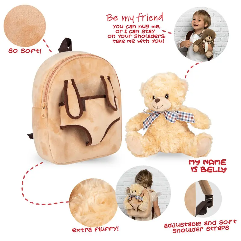 Bear Belly nahrbtnik s plišasto igračo 26 cm fotografija izdelka