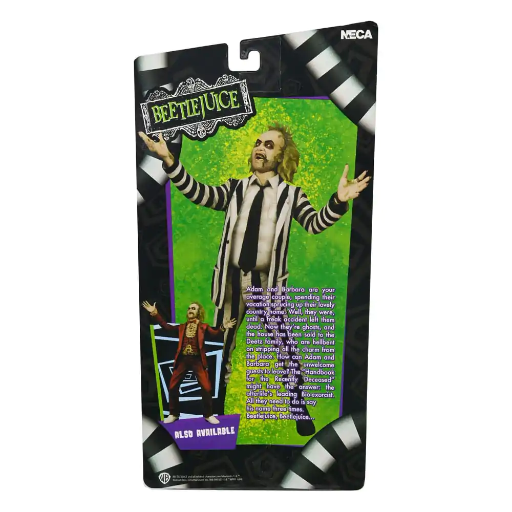 Beetlejuice 1988 Akcijska figura Beetlejuice Black and White Striped Suit 18 cm fotografija izdelka