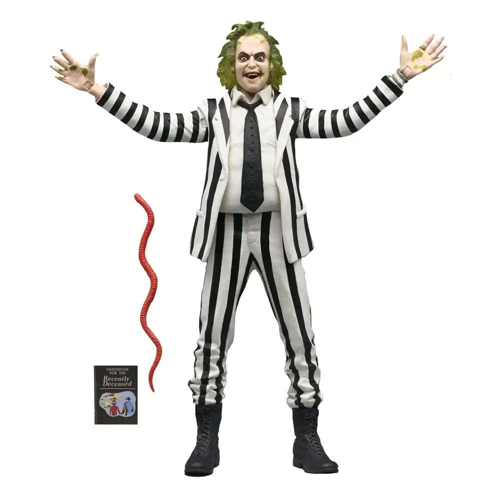 Beetlejuice 1988 Akcijska figura Beetlejuice Black and White Striped Suit 18 cm fotografija izdelka