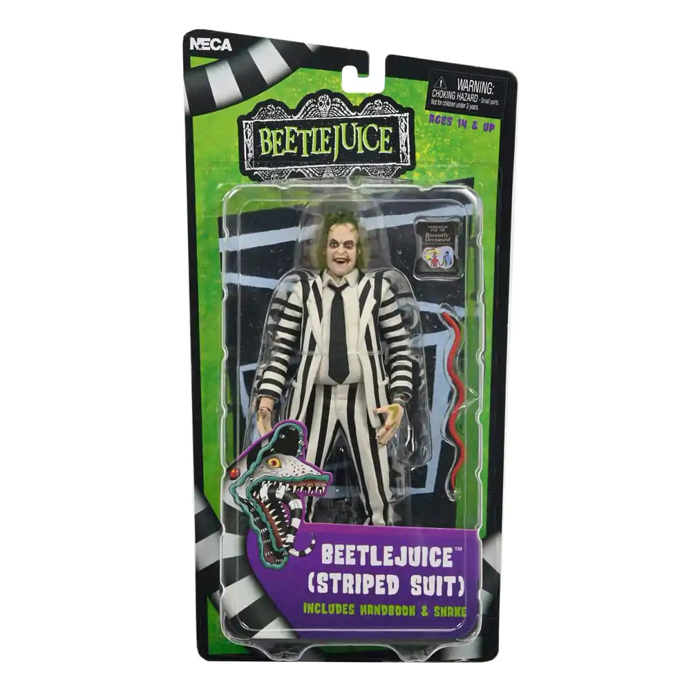 Beetlejuice 1988 Akcijska figura Beetlejuice Black and White Striped Suit 18 cm fotografija izdelka