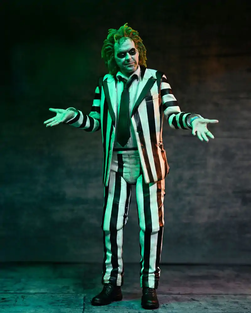 Beetlejuice Beetlejuice Akcijska figura 7 Scale Ultimate Striped Suit Beetlejuice 18 cm fotografija izdelka