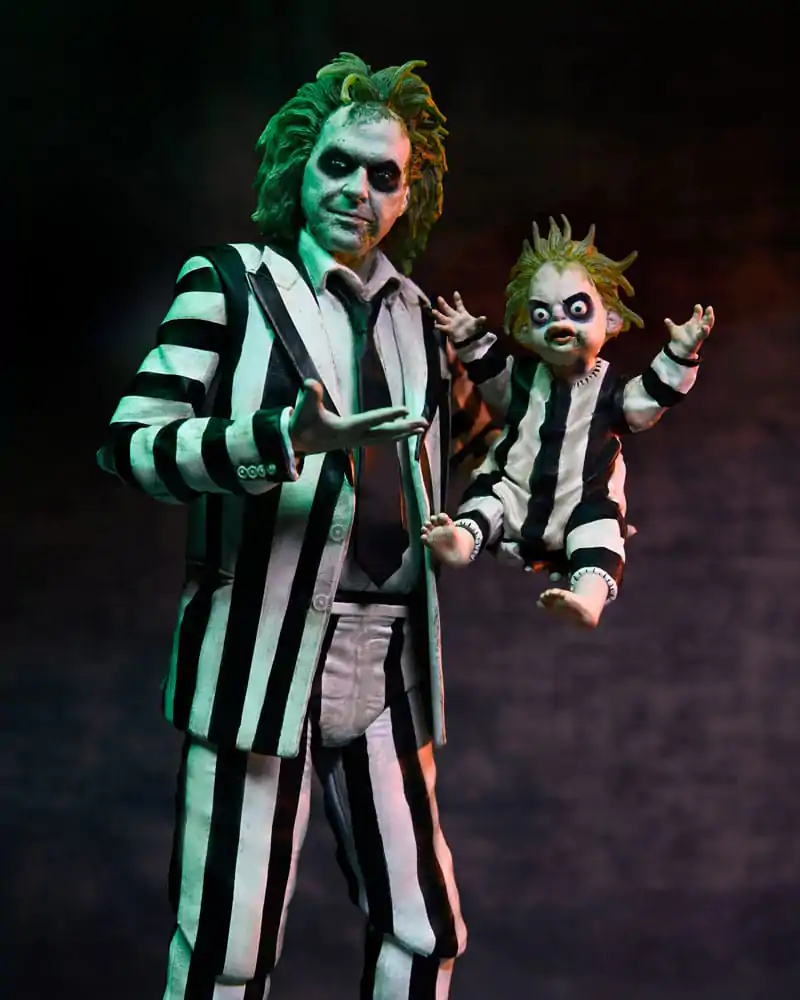 Beetlejuice Beetlejuice Akcijska figura 7 Scale Ultimate Striped Suit Beetlejuice 18 cm fotografija izdelka