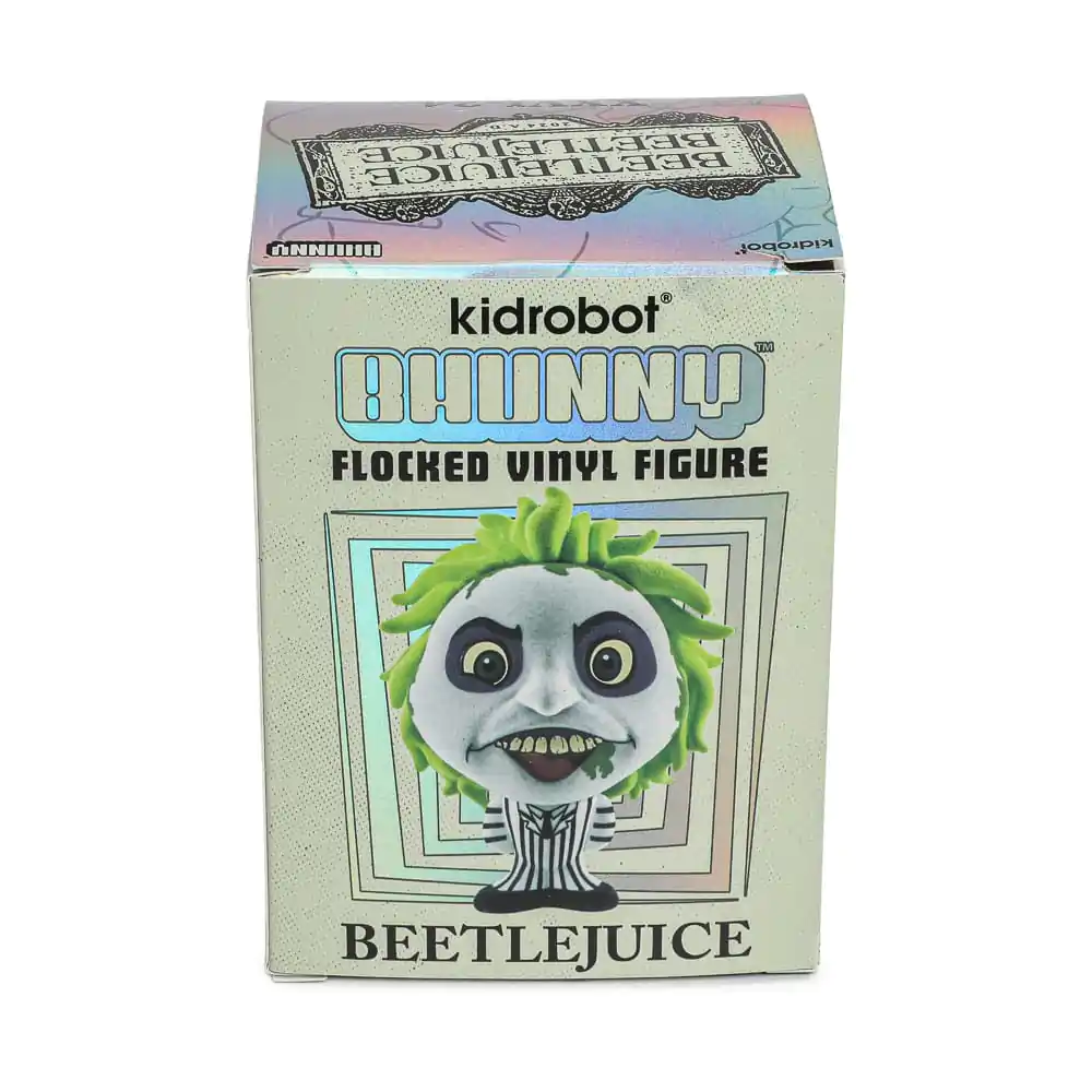 Beetlejuice Beetlejuice Bhunny flocked vinil figura Beetlejuice Striped Suit 10 cm fotografija izdelka