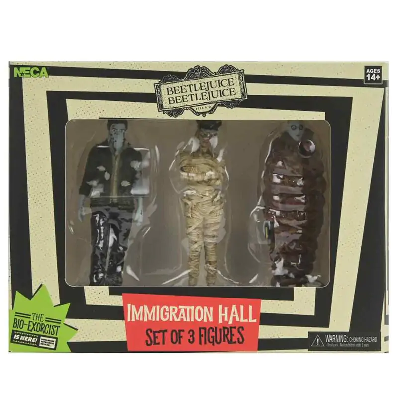 Beetlejuice Beetlejuice Immigration Hall Mumificiran uradnik za priseljevanje, Richard & Anaconda Man paket 3 figure 10 cm fotografija izdelka