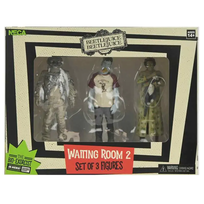 Beetlejuice Beetlejuice Waiting Room Cat Lady, Space Man & Hot Dog Champion paket 3 figure 10 cm fotografija izdelka