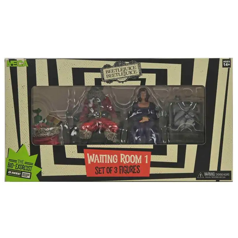 Beetlejuice Beetlejuice Waiting Room Delia, Escape Artist & Mummified Santa paket 3 figure 7,5 cm fotografija izdelka