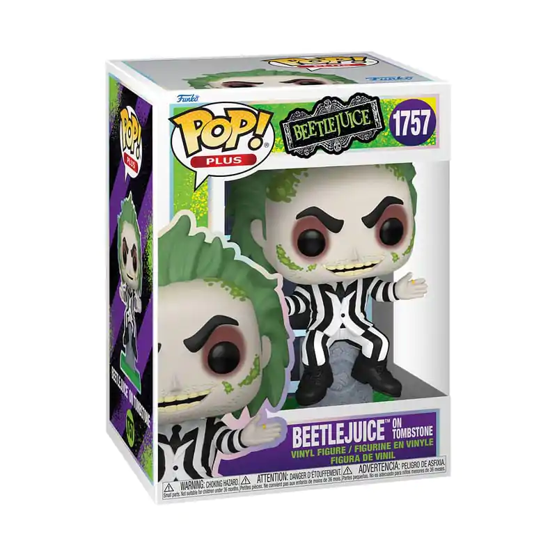 Beetlejuice Funko POP! Plus Movies Vinil Figura Beetlejuice z nagrobnikom 9 cm fotografija izdelka