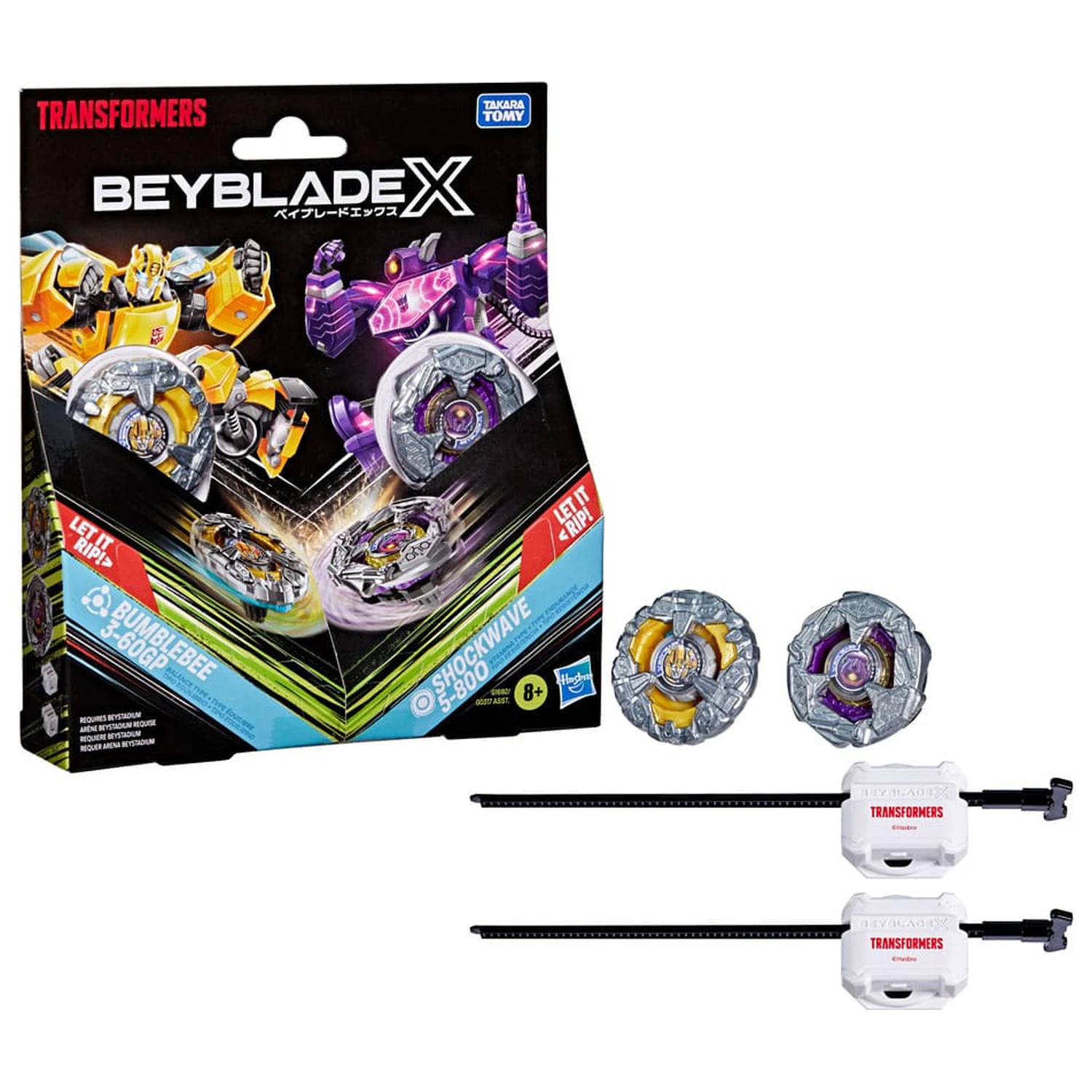 Beyblade X and Transformers Collab Bumblebee 3-60GP vs. Shockwave 5-80O fotografija izdelka
