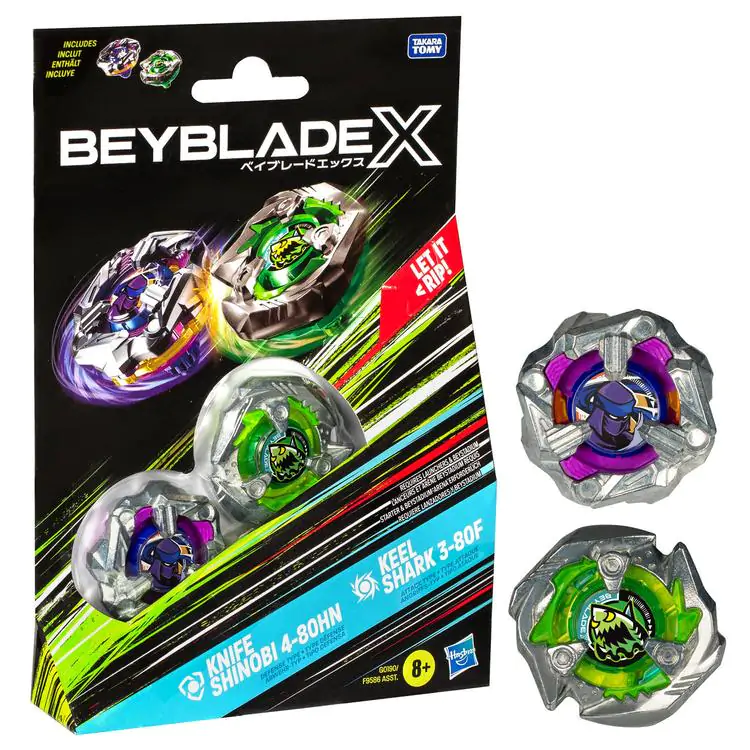 Beyblade X Beat Tyranno 4-70Q & Nož Shinobi 4-80HN igra fotografija izdelka