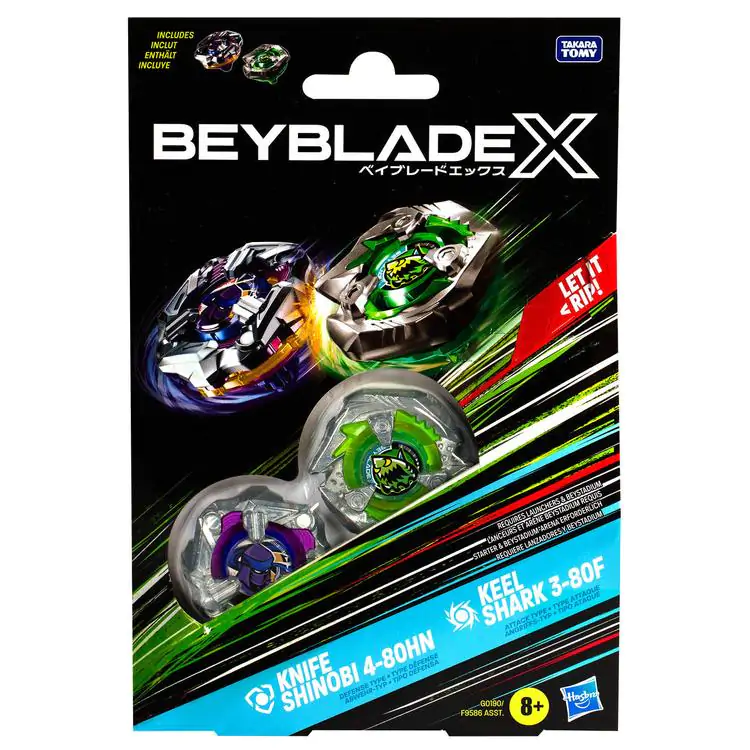 Beyblade X Beat Tyranno 4-70Q & Nož Shinobi 4-80HN igra fotografija izdelka