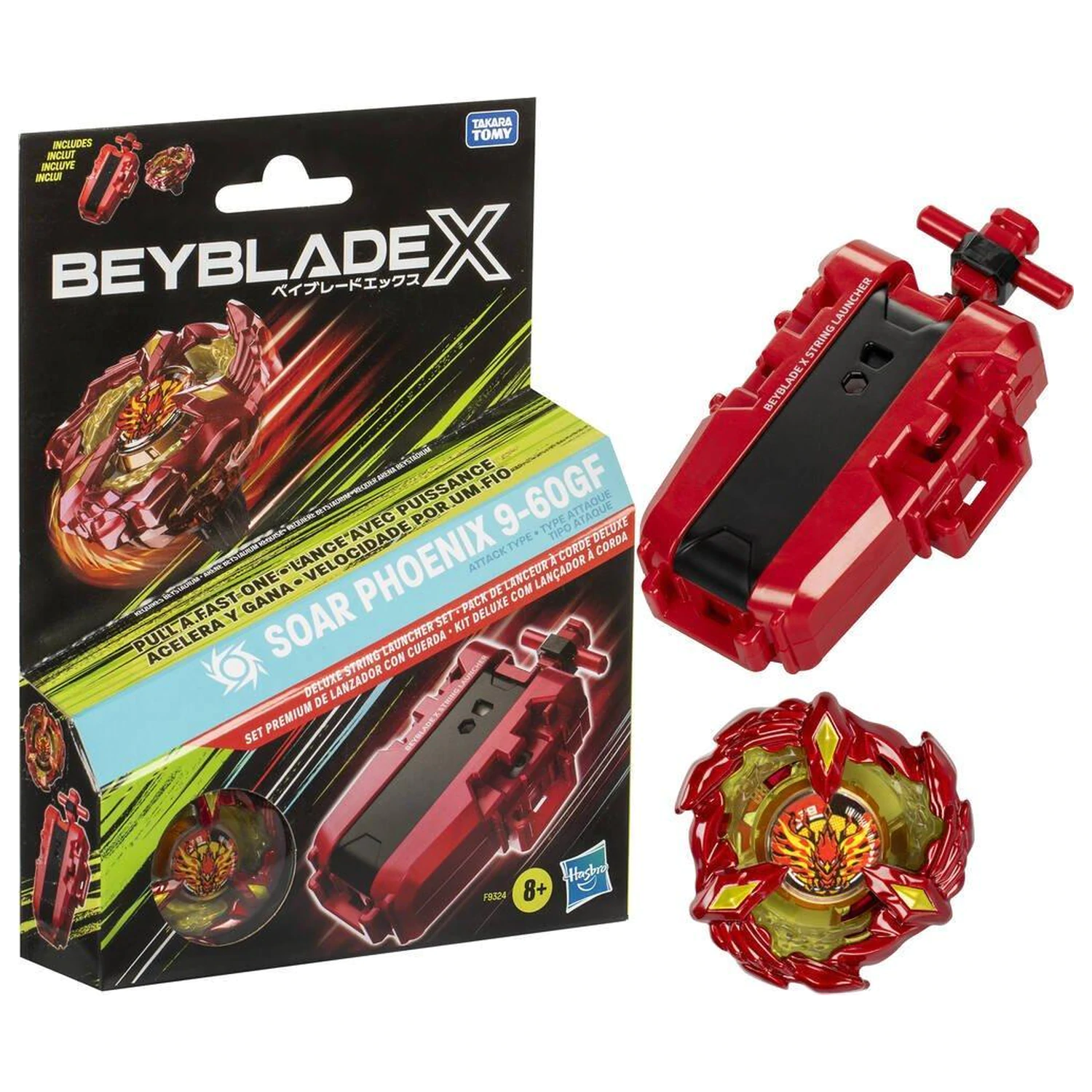 Beyblade X Deluxe zaganjalnik s potegom (String Launcher) komplet fotografija izdelka