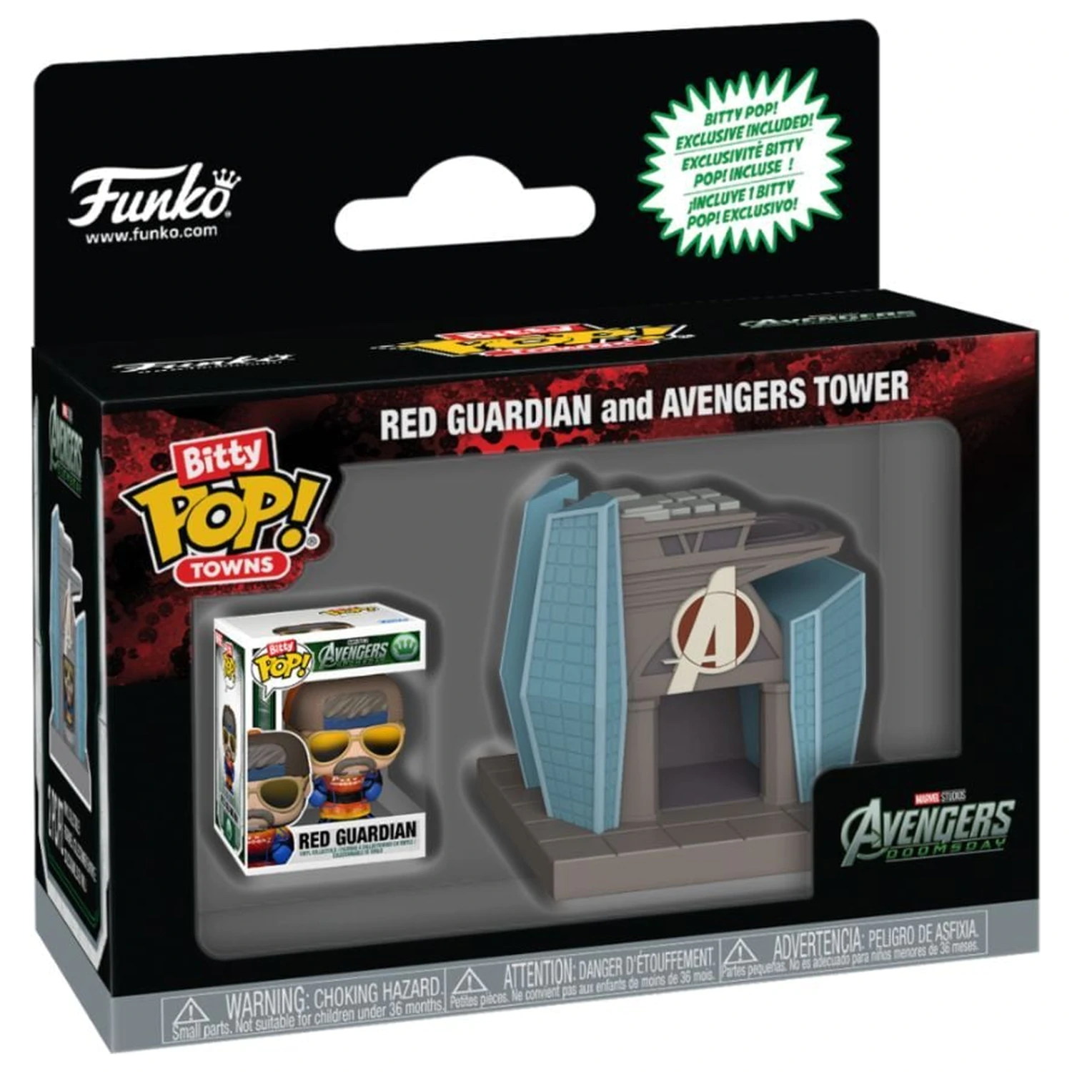 Bitty Funko POP figura Ride Marvel Studios Avengers Doomsday Red Guardian in Avengers Tower fotografija izdelka