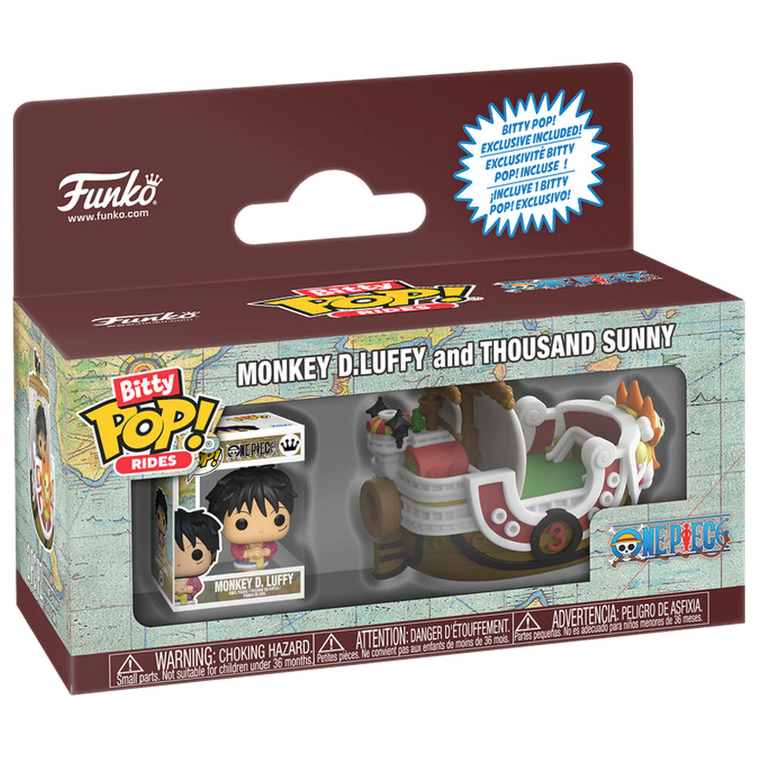 Bitty Funko POP figura Ride One Pice Monkey D.Luffy in Thousand Sunny fotografija izdelka