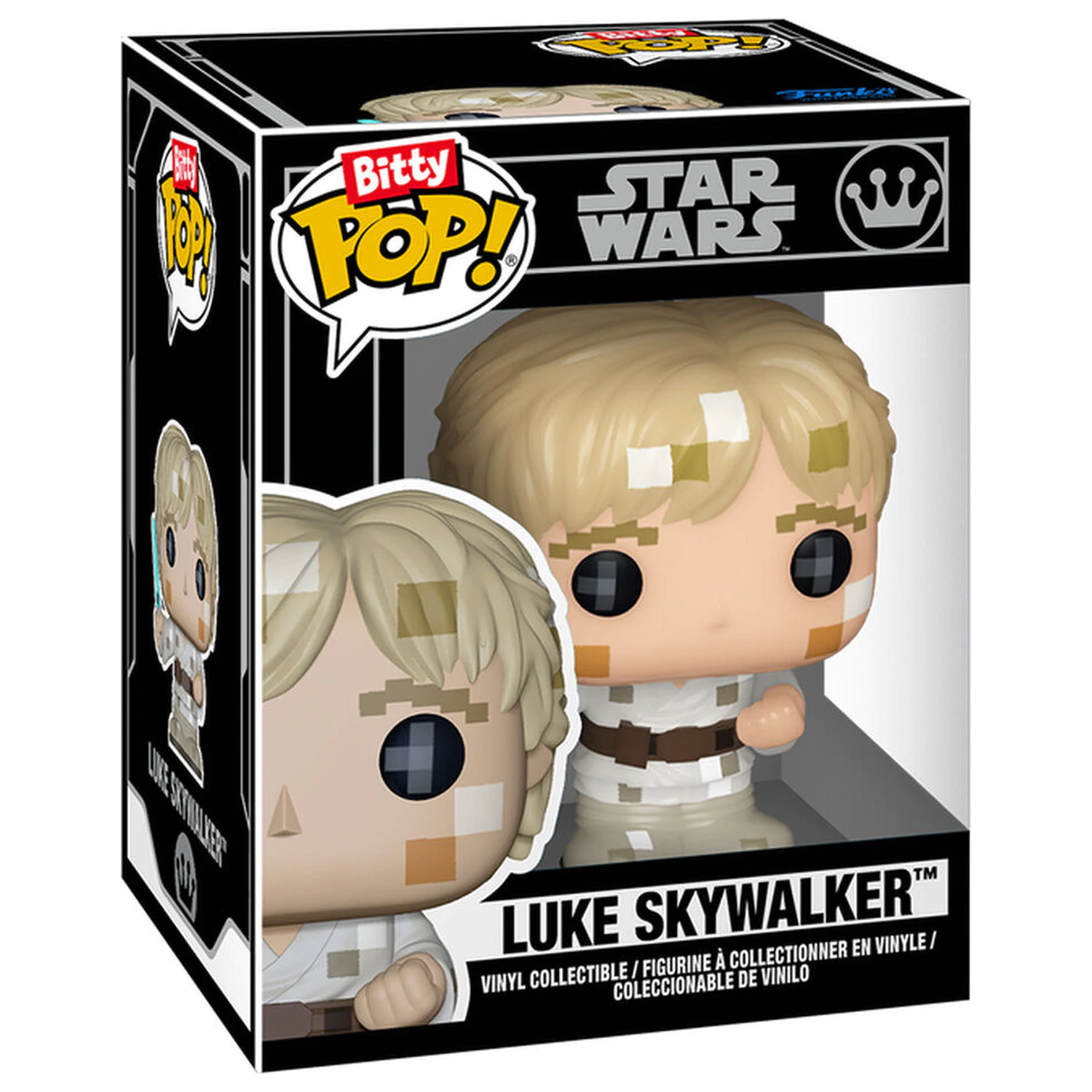 Bitty Funko POP figura Star Wars 8 Bit Luke Skywalker & etui za avtomat fotografija izdelka
