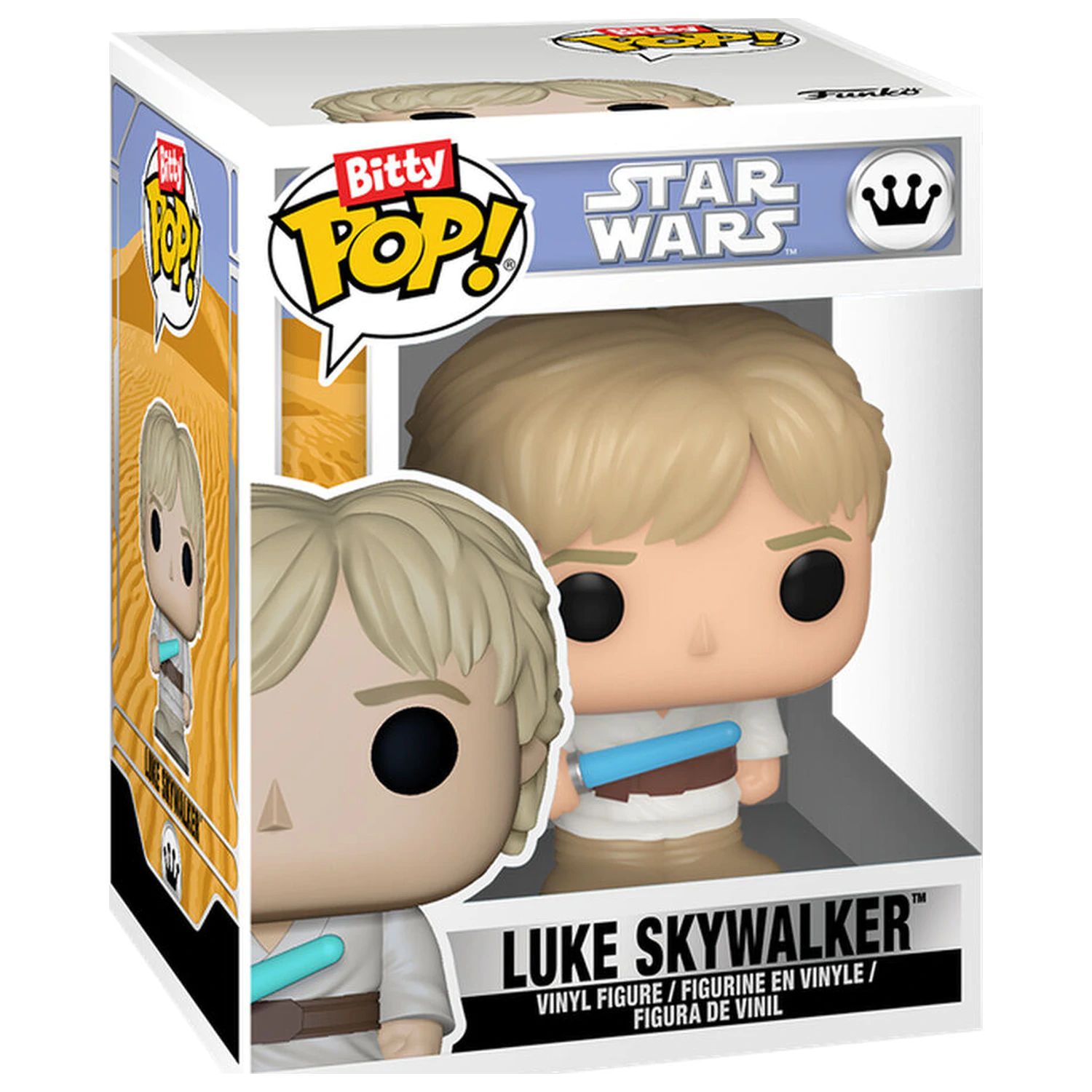 Bitty Funko POP figura Star Wars 8 Bit Luke Skywalker & etui za avtomat fotografija izdelka