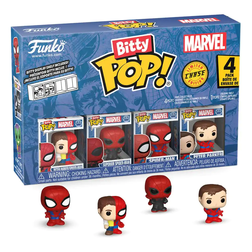 Bitty Funko POP Marvel Spider-Man Vinil Figura 4-Pack Parker Split fotografija izdelka
