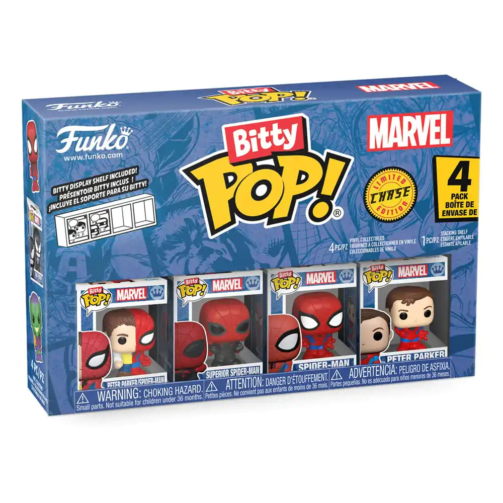 Bitty Funko POP Marvel Spider-Man Vinil Figura 4-Pack Parker Split fotografija izdelka