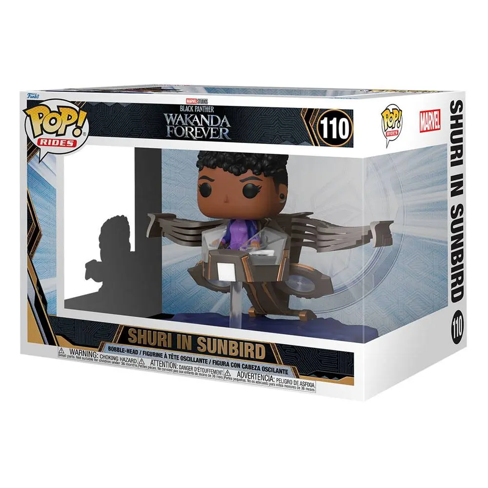 Black Panther: Wakanda Forever POP! Rides Super Deluxe Vinilna Figura Shuri in Sončna ptica 15 cm fotografija izdelka