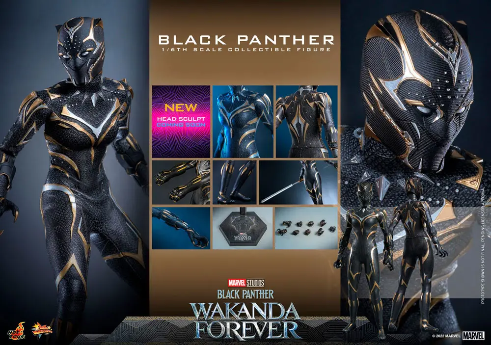 Black Panther: Wakanda Forever Movie Masterpiece akcijska figura 1/6 Black Panther 28 cm fotografija izdelka