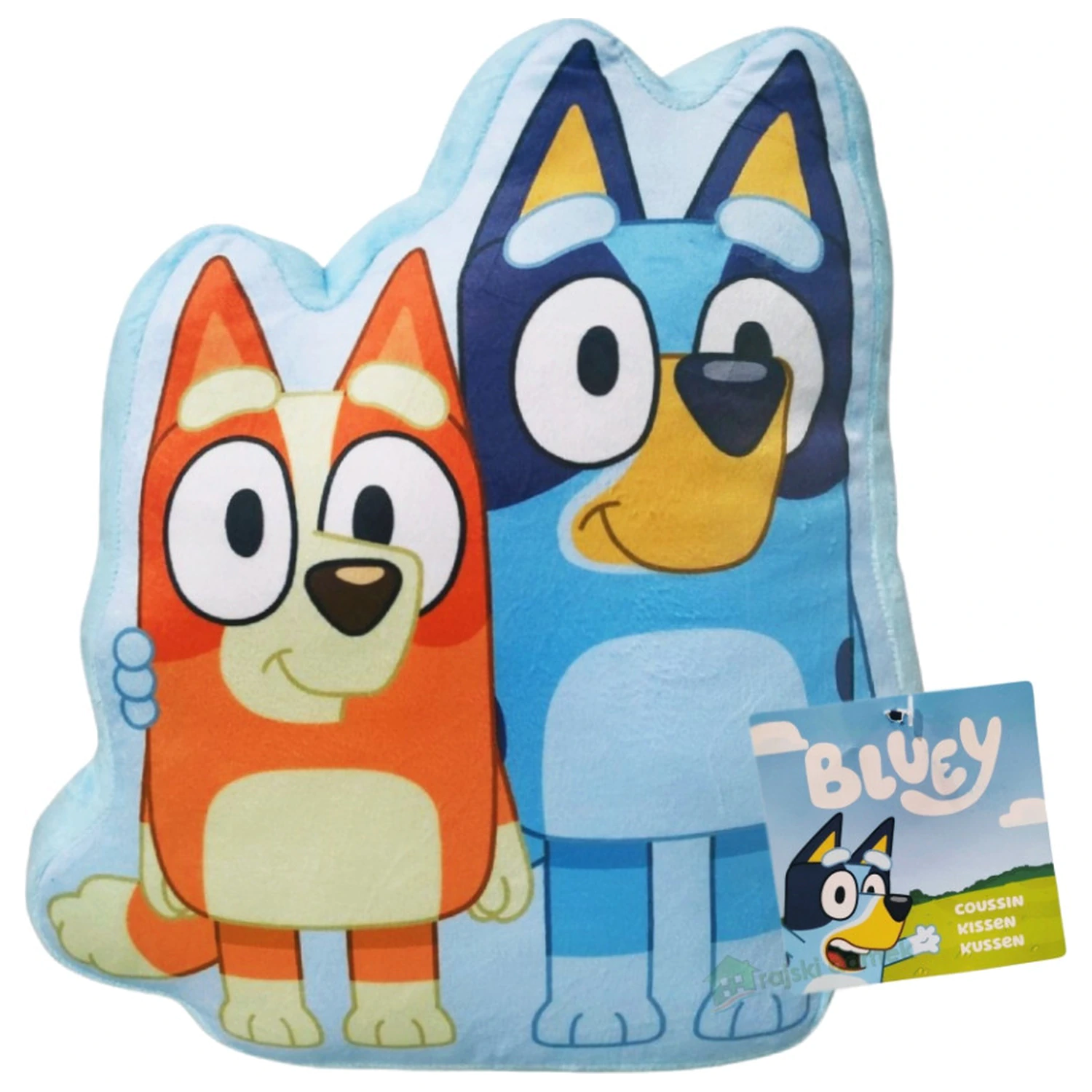 Bluey Best Pals blazina v obliki, okrasna blazina 34x28 cm fotografija izdelka