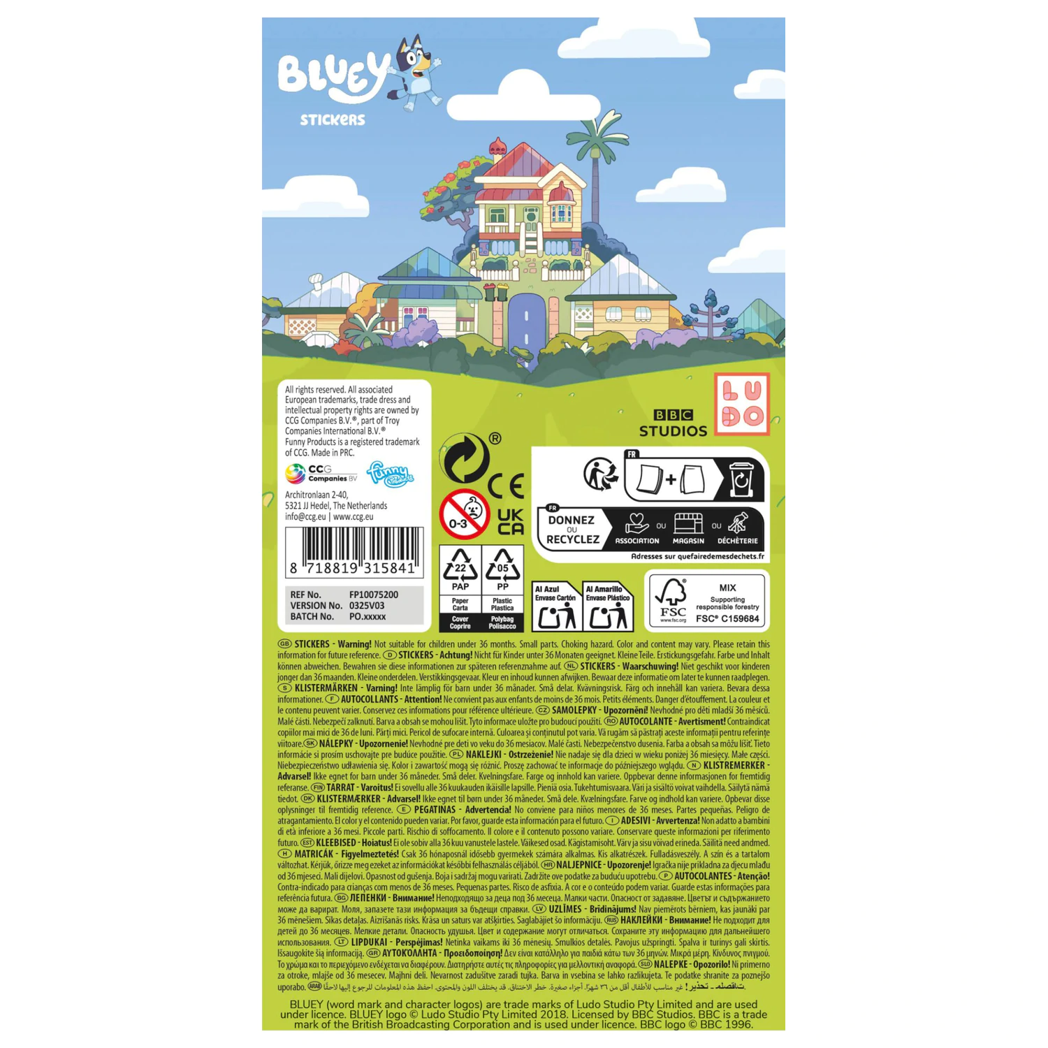 Bluey Bingo mini set nalepk fotografija izdelka