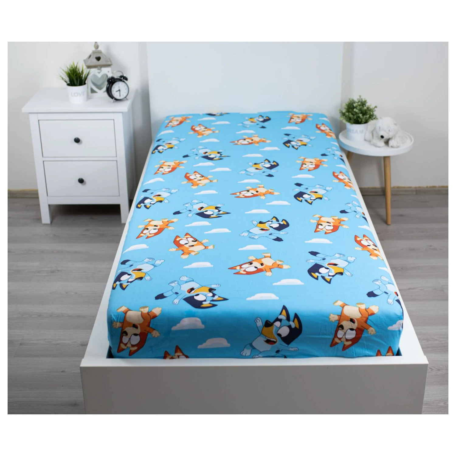 Bluey Clouds napeta rjuha 90x200 cm fotografija izdelka