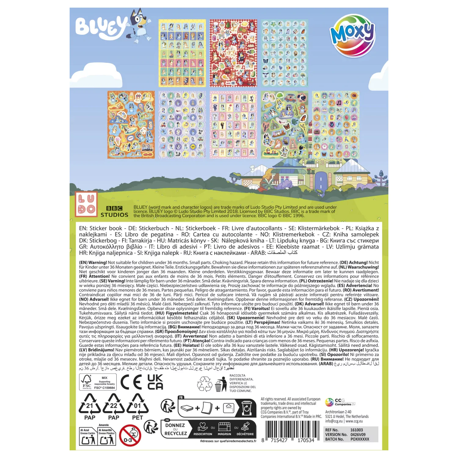 Bluey Friends Paket nalepk 8 Sheets fotografija izdelka
