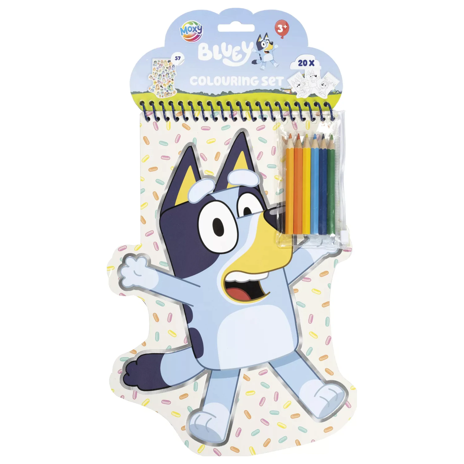 Bluey Happy Oblikovanje Set za barvanje z nalepkami in barvnimi svinčniki fotografija izdelka