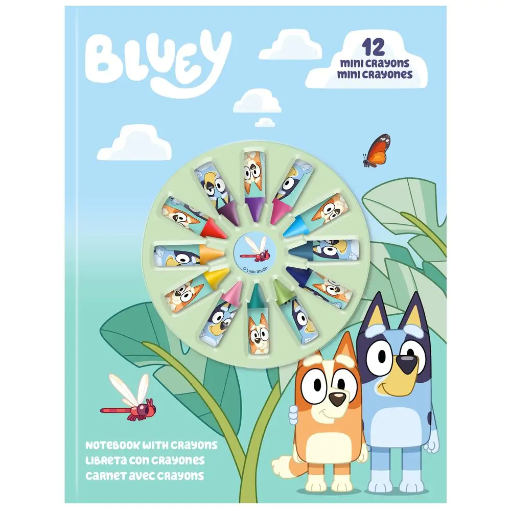 Bluey zvezek in 12 mini barvic fotografija izdelka