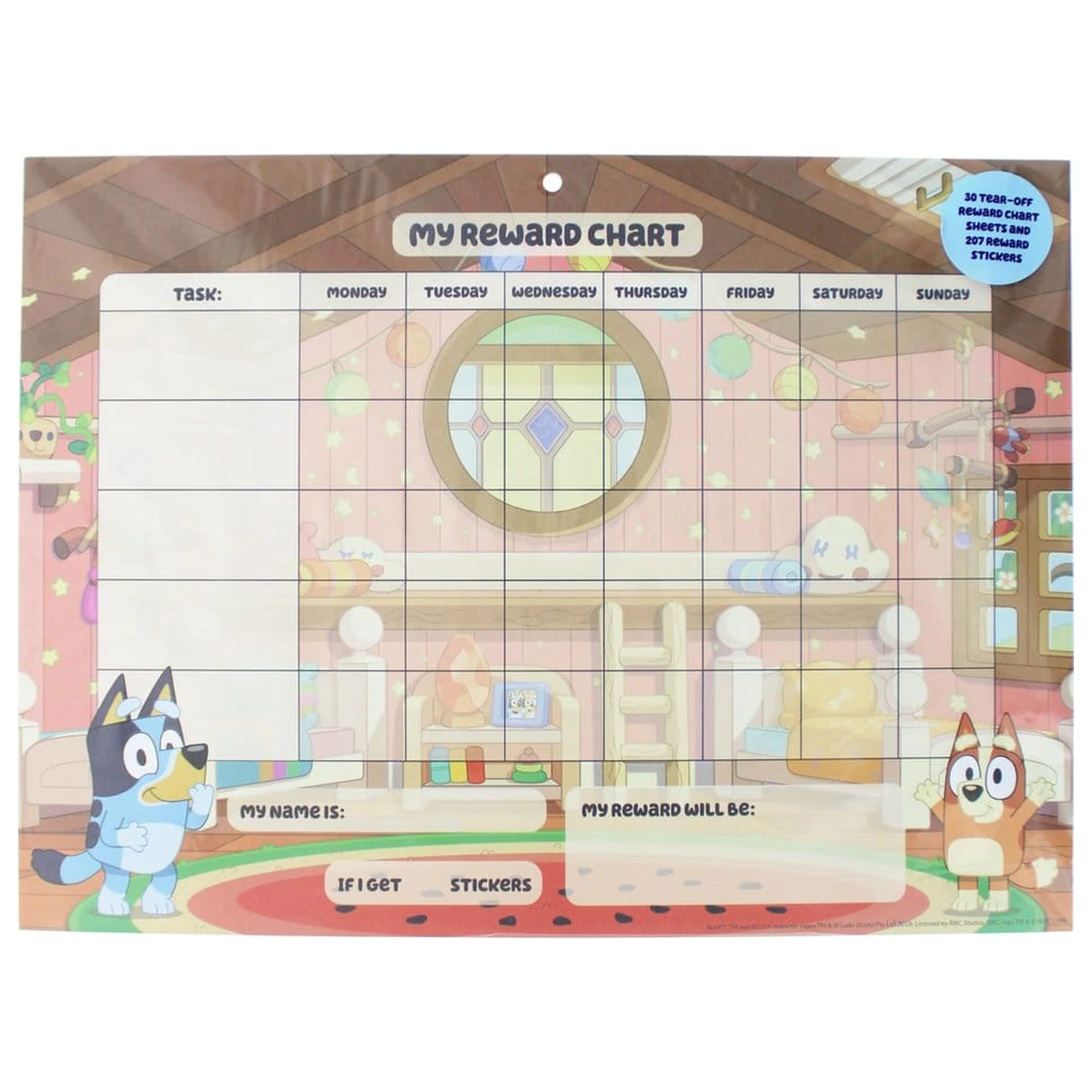 Bluey nagradna tabela komplet fotografija izdelka