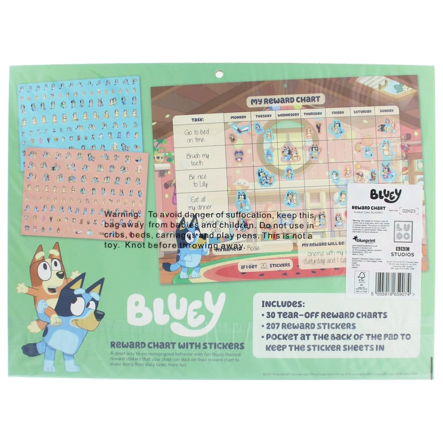 Bluey nagradna tabela komplet fotografija izdelka