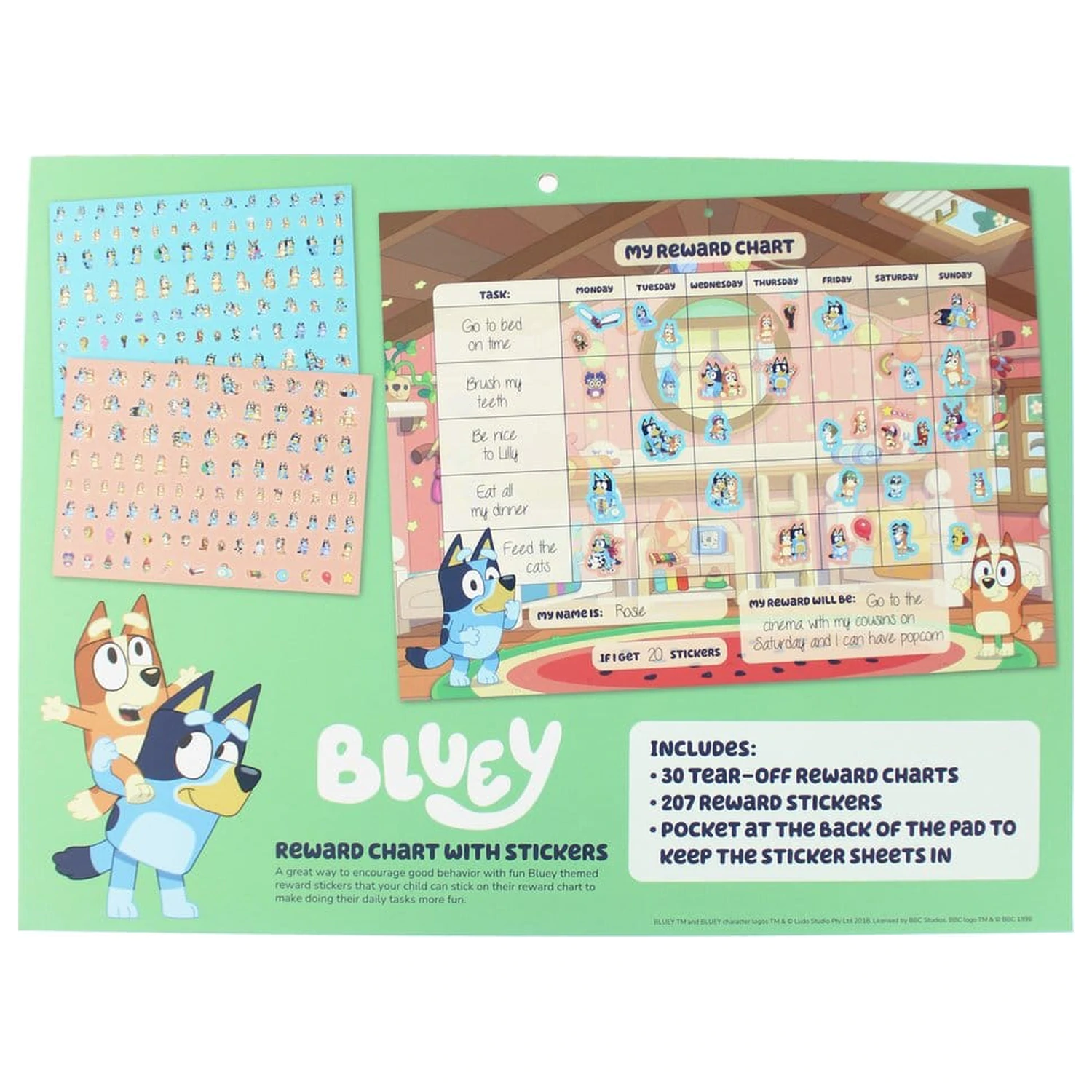 Bluey nagradna tabela komplet fotografija izdelka