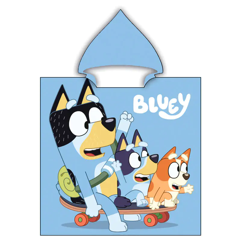 Bluey mikroflis pončo brisača fotografija izdelka