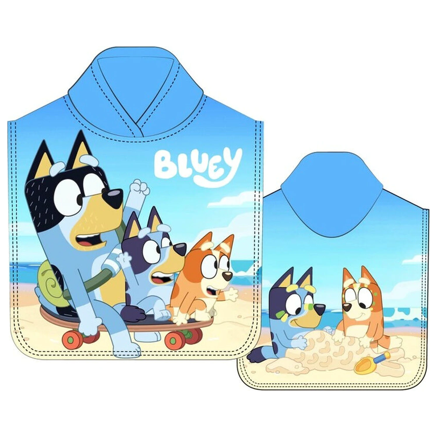 Bluey pončo brisača iz mikrovlaken fotografija izdelka