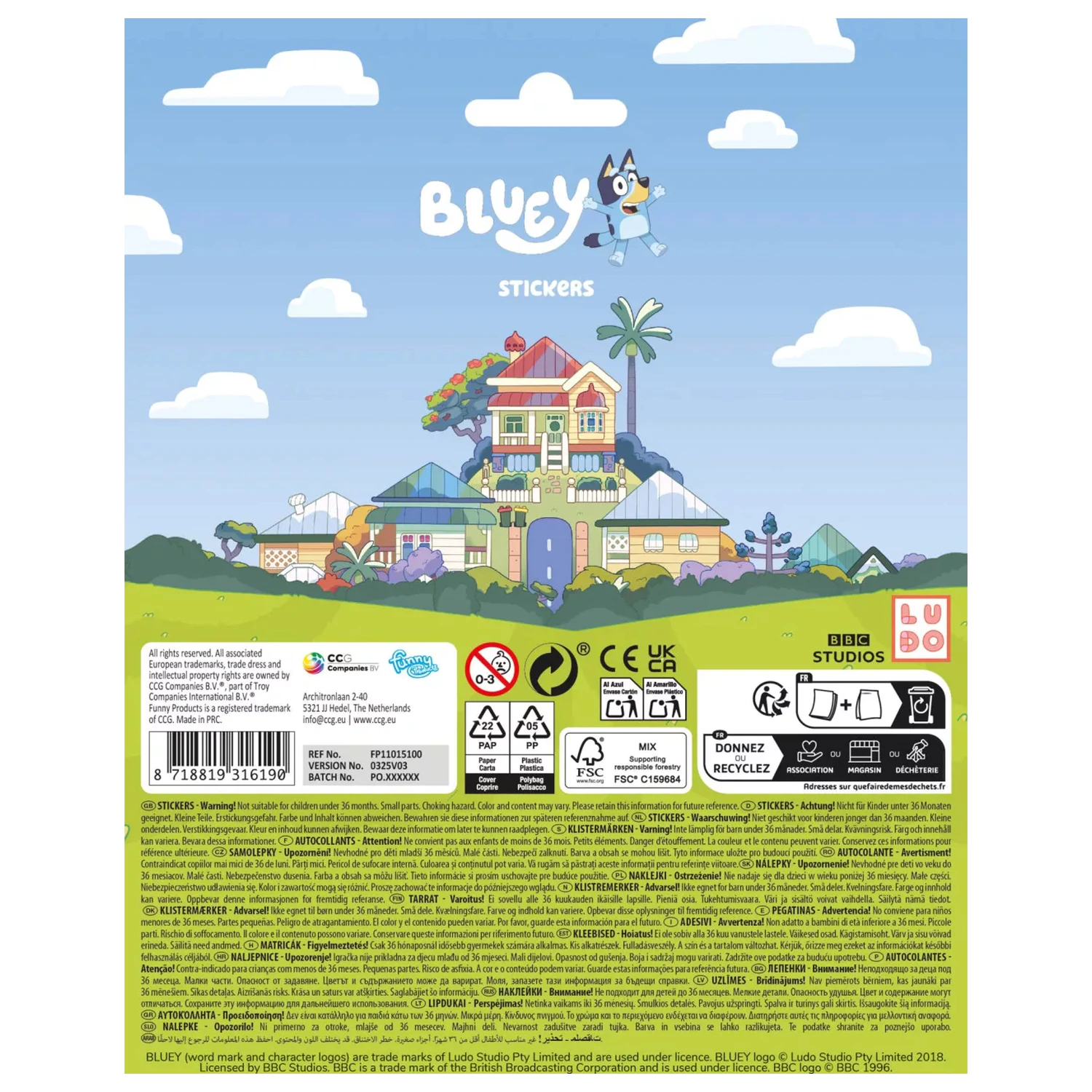 Bluey Set Nalepk za Igranje fotografija izdelka