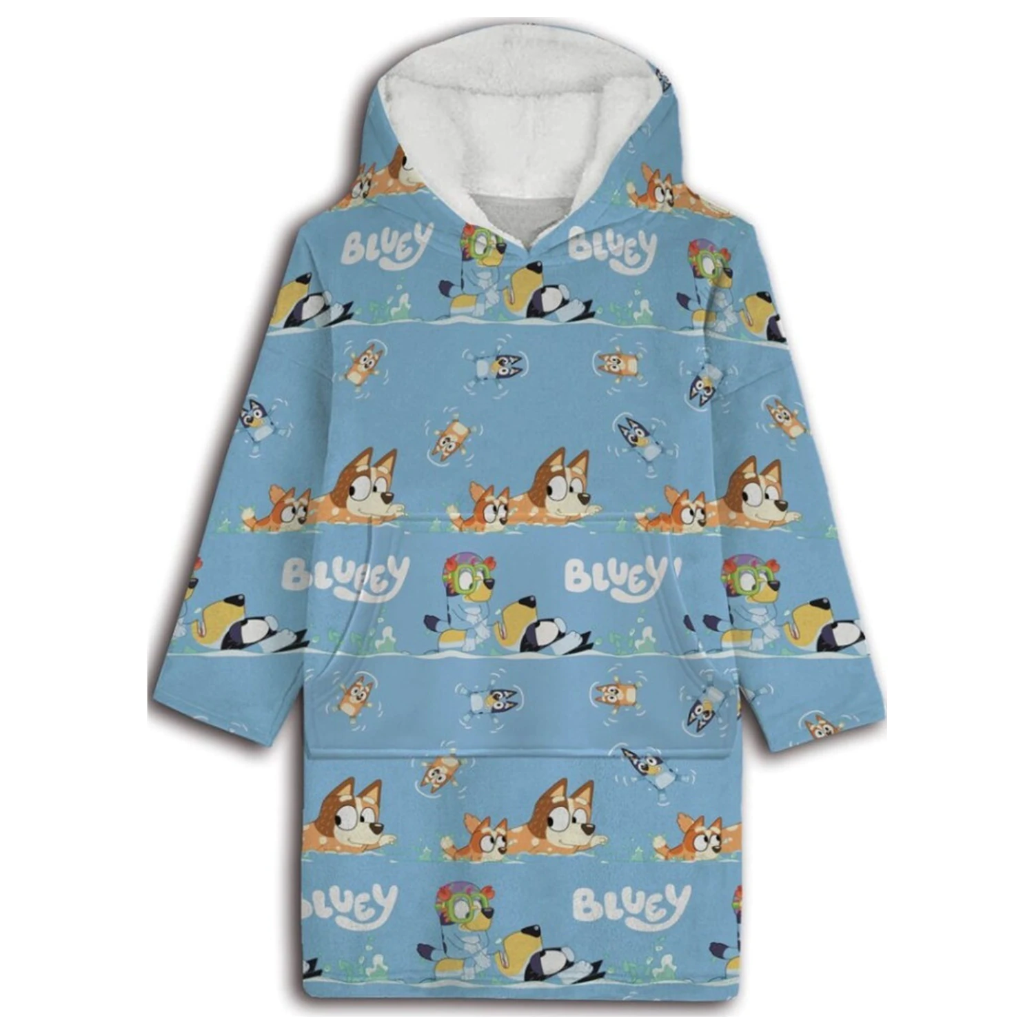 Bluey Seaside nosljiva plišasta flis odeja poncho za 3-6 let fotografija izdelka